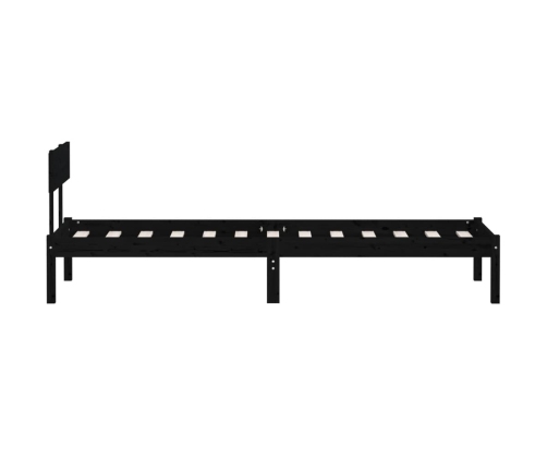 Estructura de cama sin colchón madera maciza negro 100x200 cm