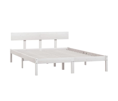 Estructura de cama sin colchón madera maciza blanco 120x200 cm