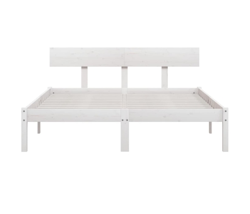 Estructura de cama sin colchón madera maciza blanco 120x200 cm