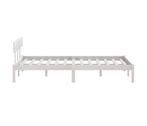 Estructura de cama sin colchón madera maciza blanco 120x200 cm