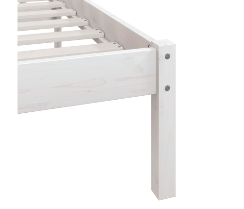 Estructura de cama sin colchón madera maciza blanco 120x200 cm