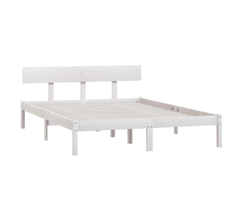 Estructura de cama sin colchón madera maciza blanco 140x200 cm