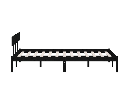 Estructura de cama sin colchón madera maciza negro 140x200 cm