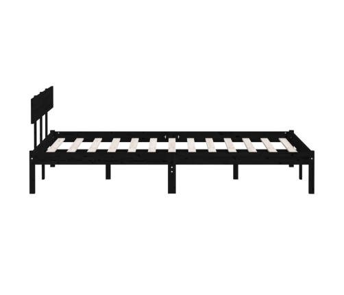 Estructura de cama sin colchón madera maciza negro 160x200 cm