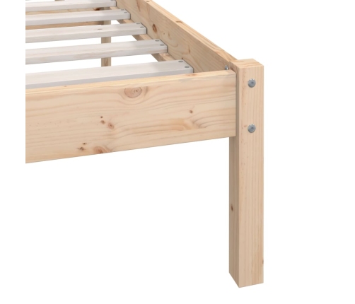 Estructura de cama doble sin colchón madera maciza