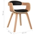 Silla de comedor de cuero sintético y madera curvada negro