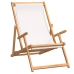 Silla de playa plegable de madera maciza de teca crema