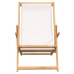 Silla de playa plegable de madera maciza de teca crema