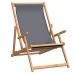 Silla de playa plegable de madera maciza de teca gris