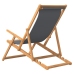 vidaXL Silla de playa plegable de madera maciza de teca gris