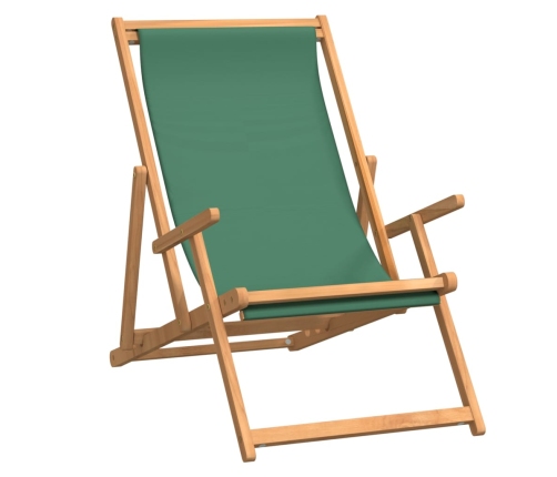 Silla de playa plegable de madera maciza de teca verde