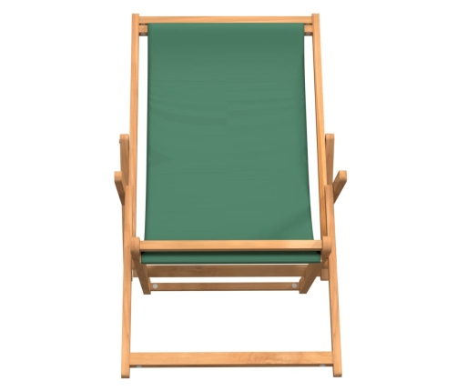 Silla de playa plegable de madera maciza de teca verde