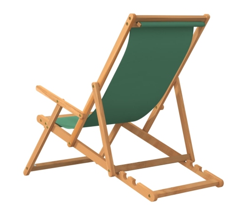 Silla de playa plegable de madera maciza de teca verde