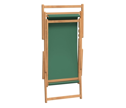 Silla de playa plegable de madera maciza de teca verde