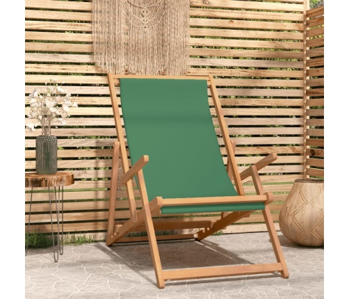 Silla de playa plegable de madera maciza de teca verde