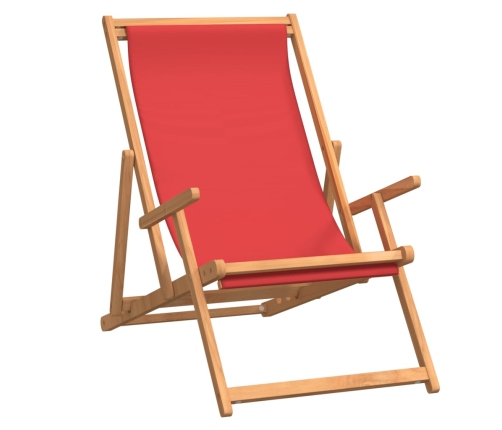 Silla de playa plegable de madera maciza de teca rojo