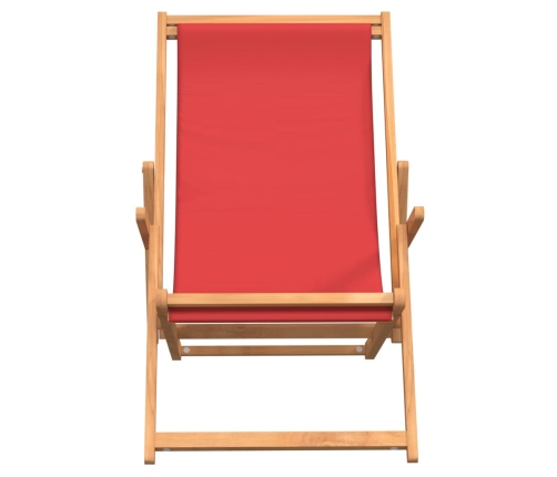 Silla de playa plegable de madera maciza de teca rojo