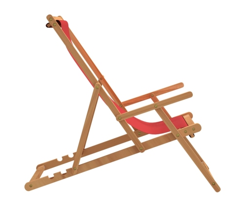 Silla de playa plegable de madera maciza de teca rojo