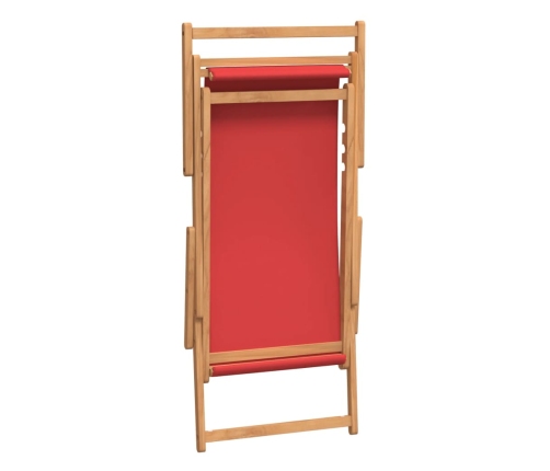 Silla de playa plegable de madera maciza de teca rojo