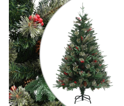 Árbol de Navidad con piñas verde PVC y PE 120 cm