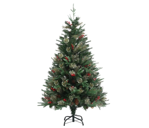 Árbol de Navidad con piñas verde PVC y PE 120 cm