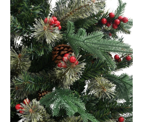 Árbol de Navidad y piñas verde PVC y PE 195 cm