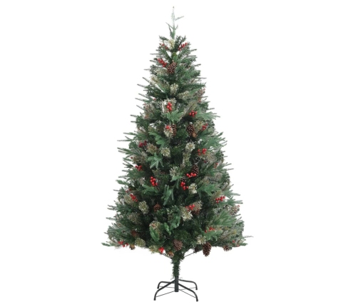 Árbol de Navidad y piñas verde PVC y PE 225 cm