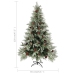 Árbol de Navidad con piñas verde y blanco PVC y PE 120 cm