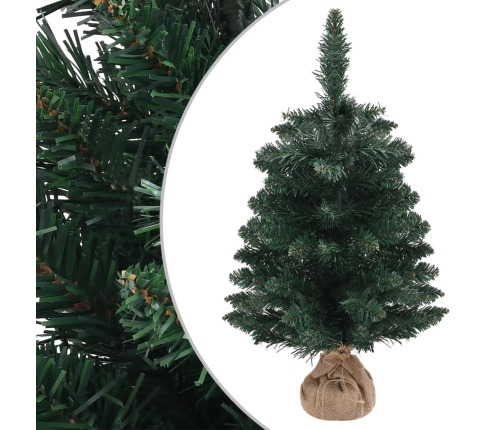 Árbol Navidad artificial con soporte PVC verde 60 cm