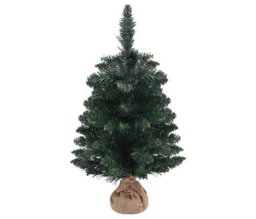 Árbol Navidad artificial con soporte PVC verde 60 cm