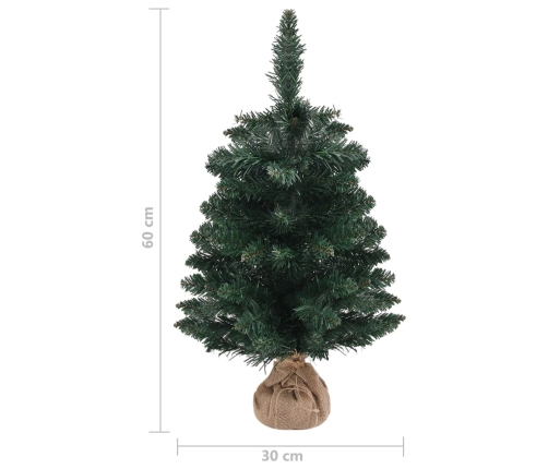 Árbol Navidad artificial con soporte PVC verde 60 cm