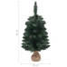 Árbol Navidad artificial con soporte y LEDs PVC verde 90 cm