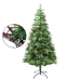 Árbol de Navidad con luces y piñas PVC PE verde 195 cm