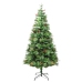 Árbol de Navidad con luces y piñas PVC PE verde 195 cm