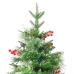 Árbol de Navidad con luces y piñas PVC PE verde 195 cm