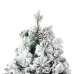 Árbol de Navidad con nieve, luces LED y piñas PVC y PE 195 cm