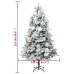 Árbol de Navidad con nieve, luces LED y piñas PVC y PE 225 cm