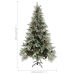 Árbol de Navidad con luces y piñas PVC PE verde y blanco 195 cm