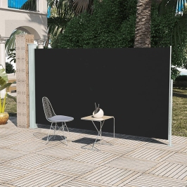 Toldo lateral retráctil de jardín negro160x300 cm