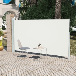 Toldo lateral retráctil de jardín crema160x300 cm