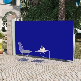 Toldo lateral retráctil de jardín azul 160x300 cm