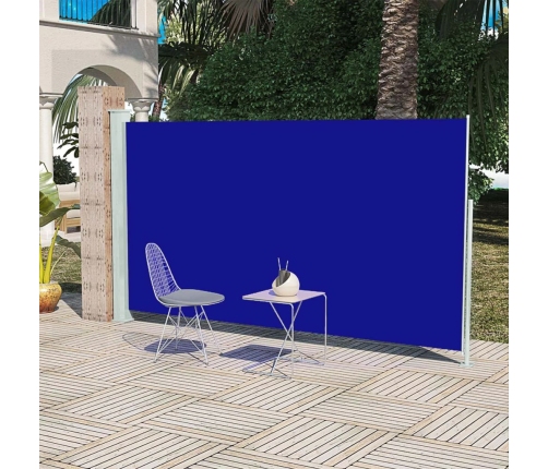 Toldo lateral retráctil de jardín azul 160x300 cm