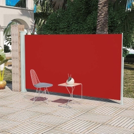 Toldo lateral retráctil de jardín rojo 160x300 cm