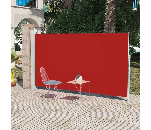 Toldo lateral retráctil de jardín rojo 160x300 cm