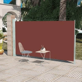 Toldo lateral retráctil de jardín marrón 160x300 cm