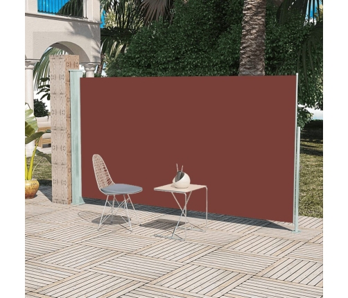 Toldo lateral retráctil de jardín marrón 160x300 cm