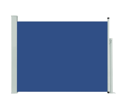 Toldo lateral retráctil para patio azul 140x500 cm