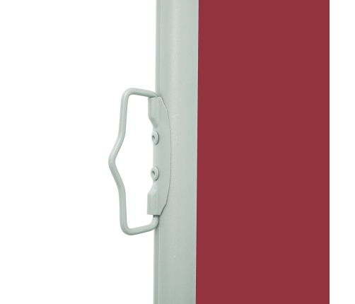 Toldo lateral retráctil para patio rojo 140x500 cm