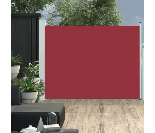 Toldo lateral retráctil para patio rojo 140x500 cm