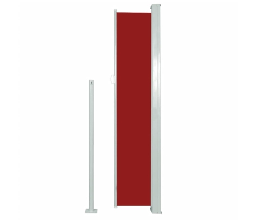 Toldo lateral retráctil para patio rojo 160x500 cm